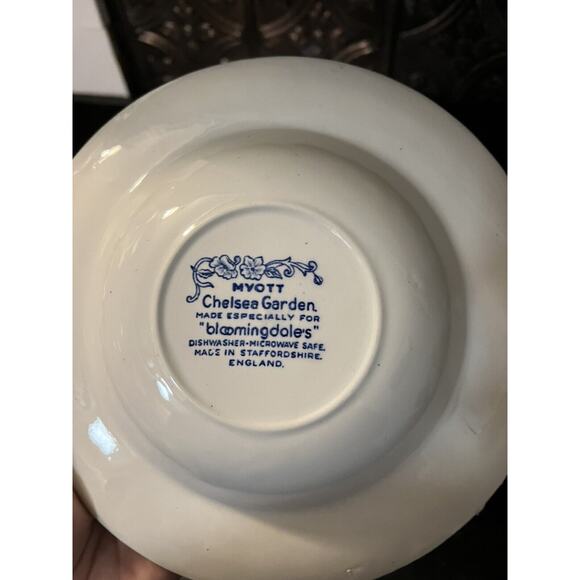 Myott Chelsea Garden Bloomingdales rimmed Bowls (3) Blue Floral - Picture 9 of 12